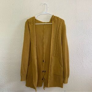 Yellow Mustard Hooded Sweater/Cardigan